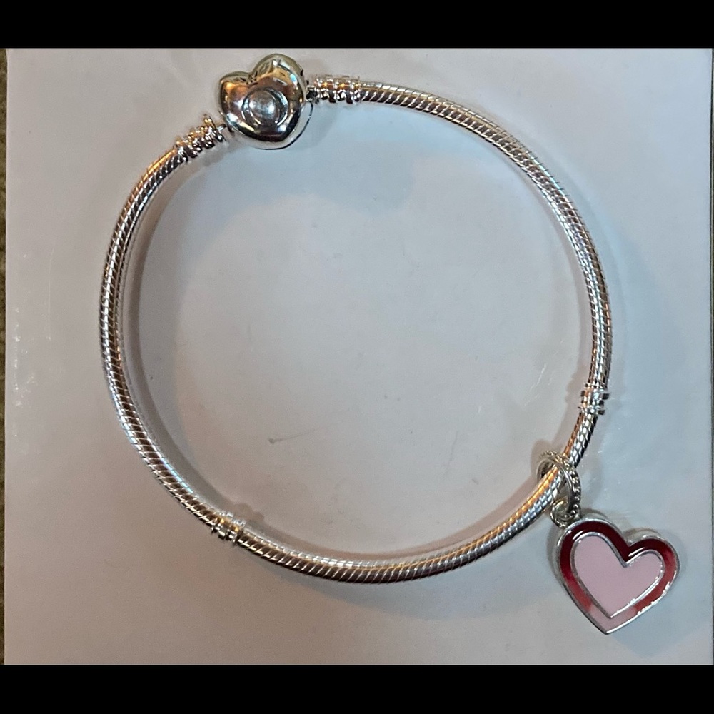 PANDORA Heart Clasp Bracelet with Heart of Love Charm